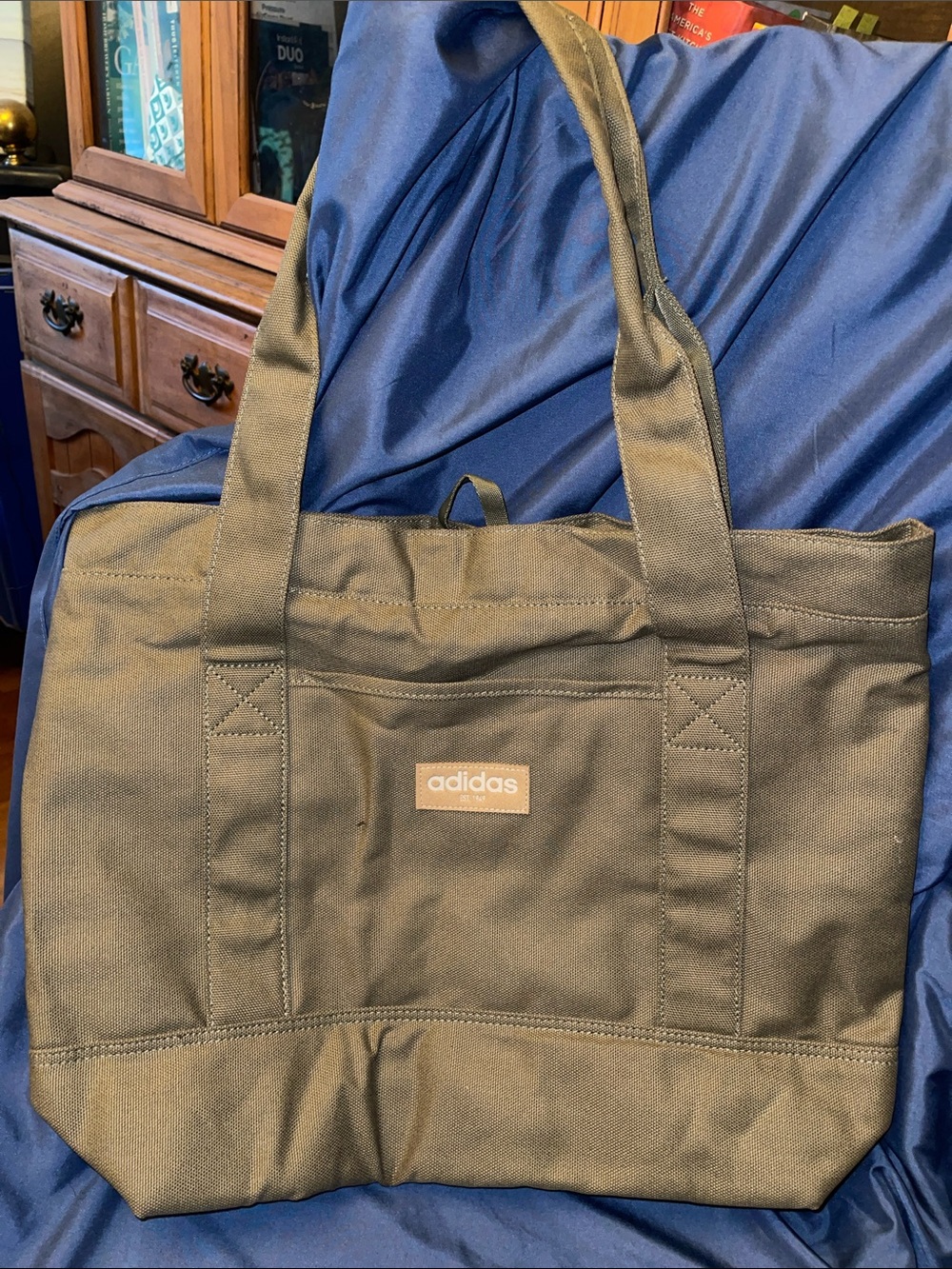 adidas Olive Green Canvas Tote Bag